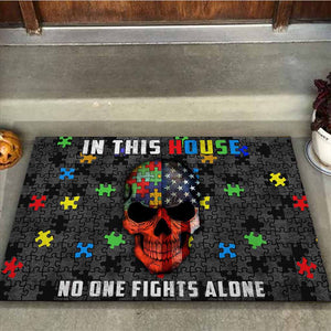 In This House No One Fights Alone - Autism Awareness Doormat