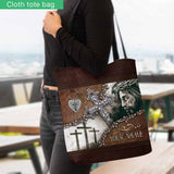 Faith Over Fear Christian Cross - Personalized Tote Bag
