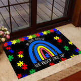 We Never Give Up - Autism Awareness Doormat