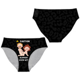 Caution Choking Hazard Slippery When Wet - Personalized Couple Women Briefs & Men Boxer Briefs