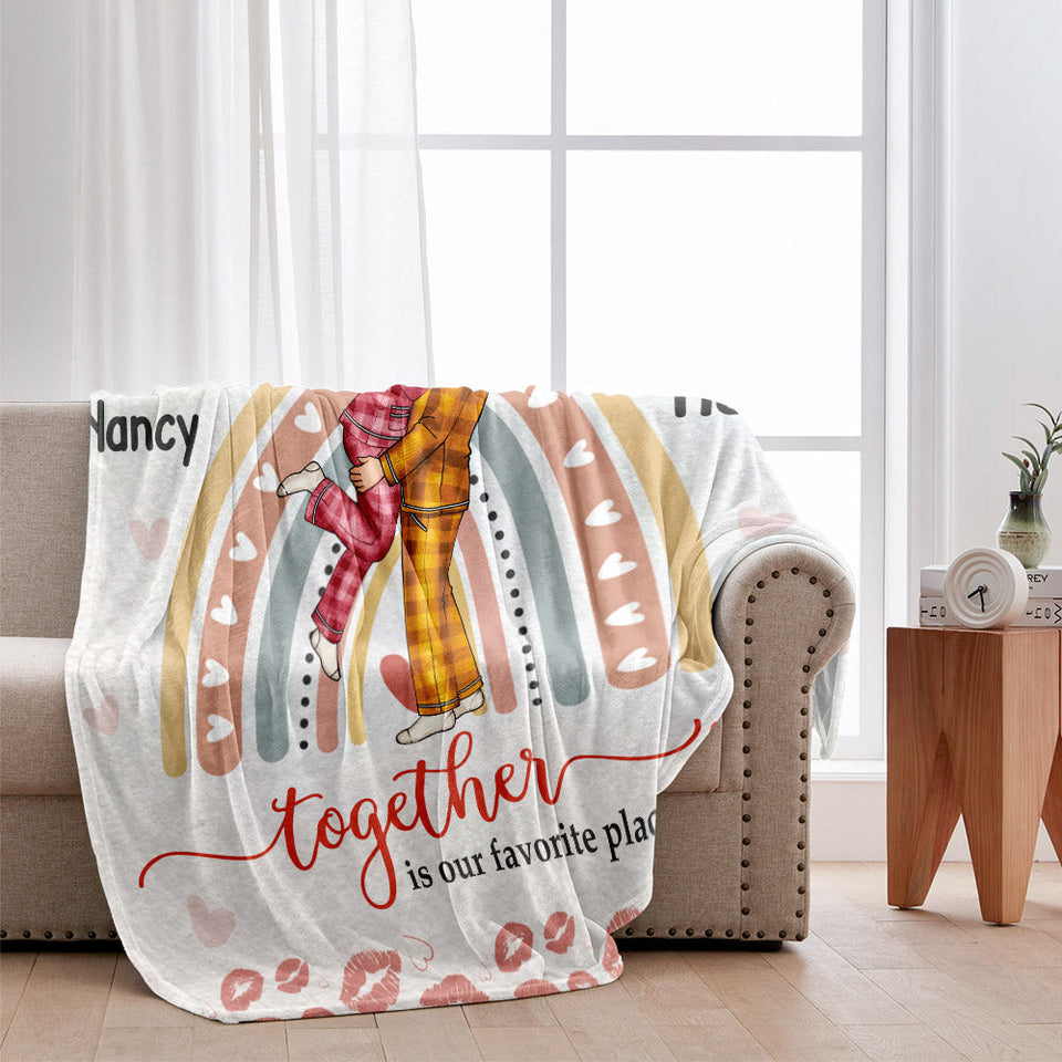 Together Is My Favorite Place To Be - gift for husband, wife, girlfriend, boyfriend - Personalized Blanket