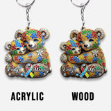 Mama Bear - Personalized Autism Awareness Keychain