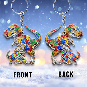 Strong Mama - Personalized Autism Awareness Keychain