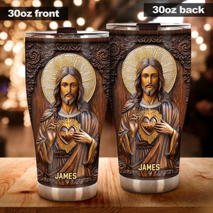 Sacred Heart Jesus - Personalized Christian Tumbler