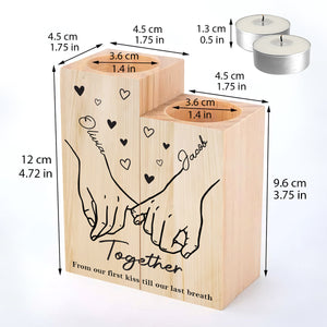 Together From Our First Kiss Till Out Last Breath - Personalized Couple Candle Holder