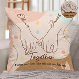 Together From Our First Kiss Till Out Last Breath - Personalized Couple Throw Pillow