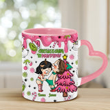 Christmas Is Coming - Personalized Couple Heart Handle Mug