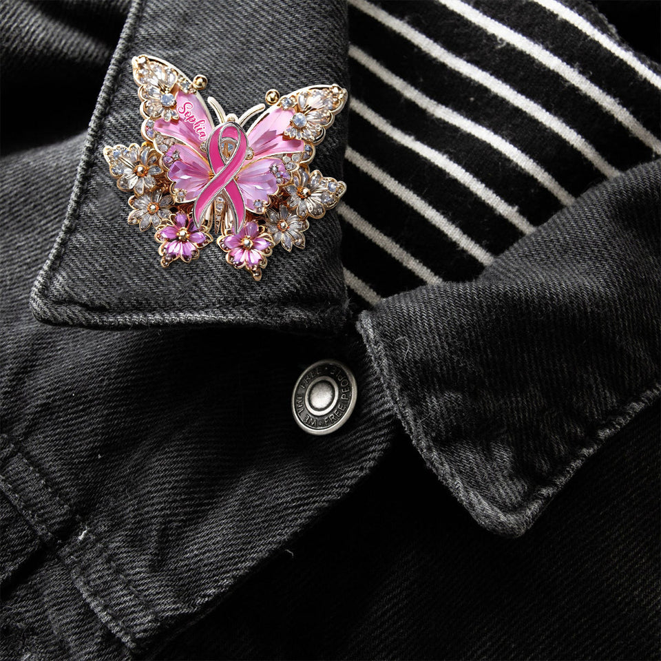 Faith Hope Love - Personalized Breast Cancer Awareness Pin