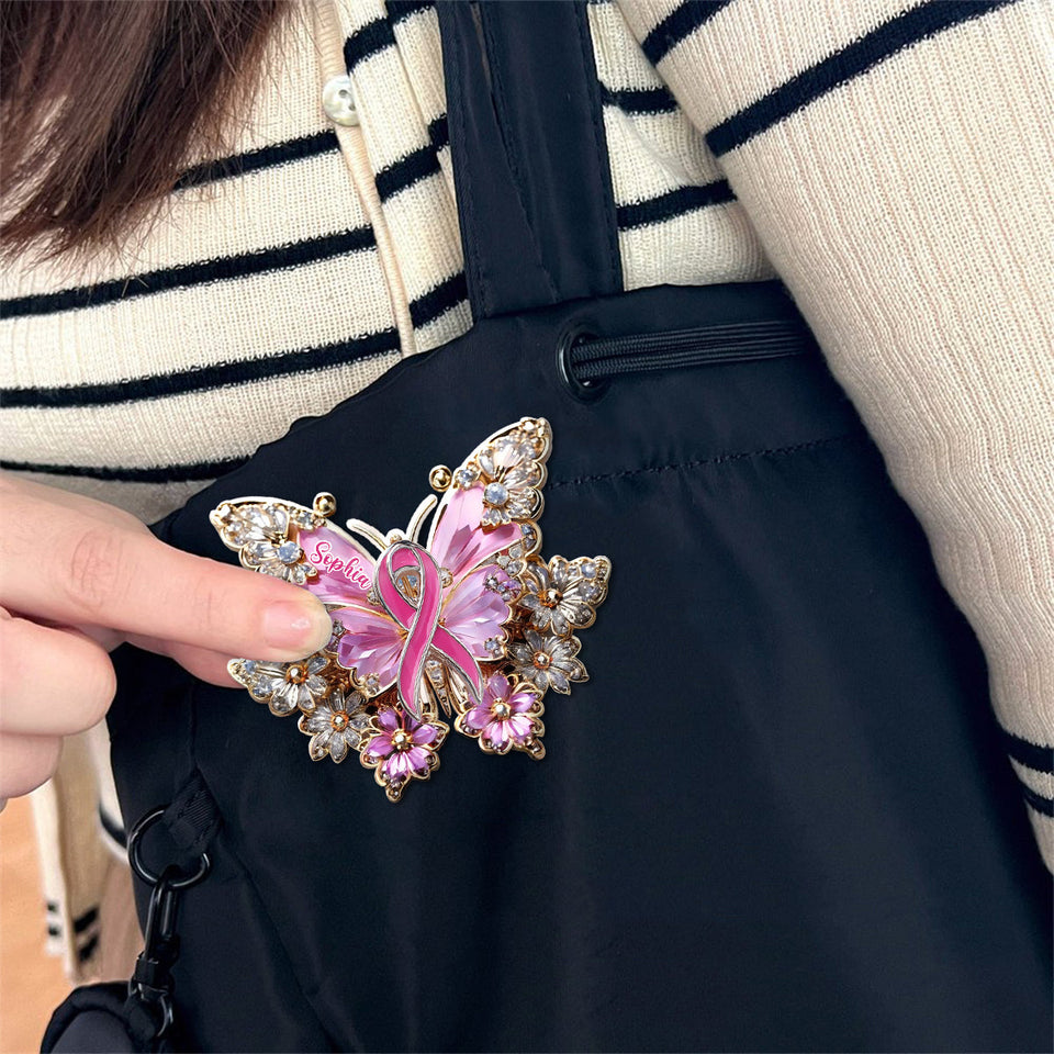 Faith Hope Love - Personalized Breast Cancer Awareness Pin