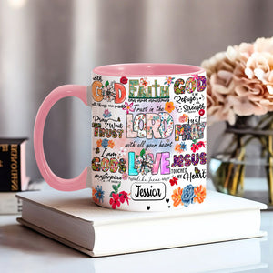 Pray Wait Trust - Personalized Christian Accent Mug