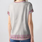 Check Your B, Mine Tried To Kill Me - Personalized Breast Cancer Awareness Fully Printed V-Neck T-Shirt