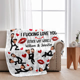 I Love You Funny Photo Inserted Couple - gift for husband, wife, boyfriend, girlfriend - Personalized Blanket