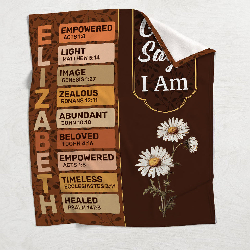 God Says I Am - Personalized Christian Blanket