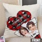 I Love You - Personalized Couple Throw Pillow