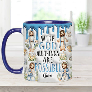 With God All Things Are Possible - Personalized Christian Accent Mug