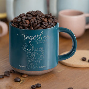 I Love You - Personalized Couple Engraved Pottery Mug