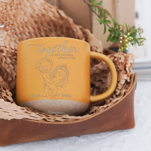 I Love You - Personalized Couple Engraved Pottery Mug