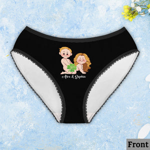 One Lucky Butt Lucky Clover Shamrock Naughty - Personalized Couple Lace Border Women Briefs And Men’s Boxer Briefs