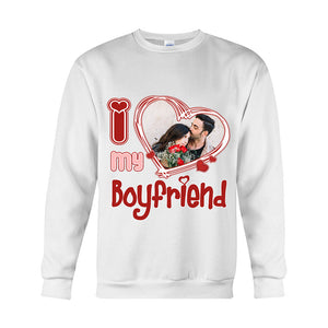 I Love My Boyfriend/Girlfriend/Husband/Wife - Personalized Couple T-shirt And Hoodie