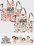 I Like her Buns, I Like His Meat - Personalized Couple Apron