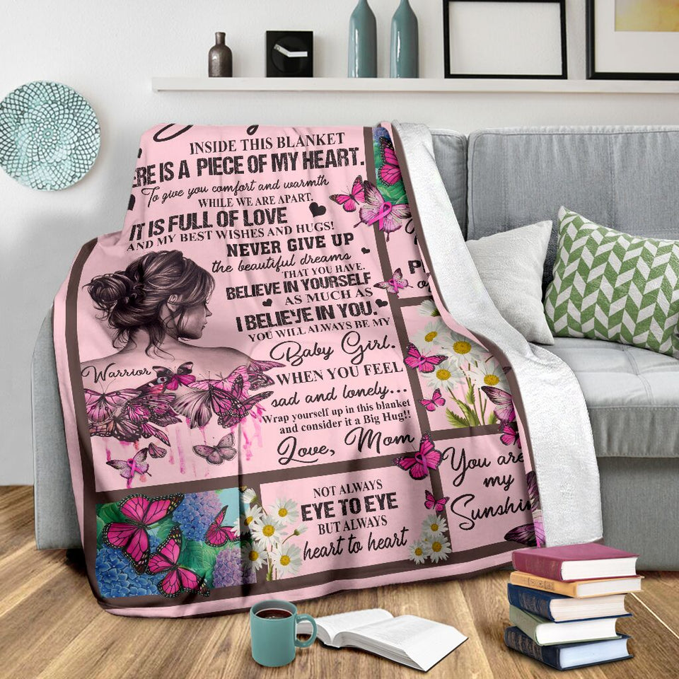 To My Daughter Breast Cancer Awareness Blanket 0622