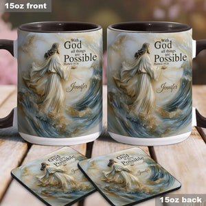 With God All Things Is Posible - Personalized Christian Accent Mug