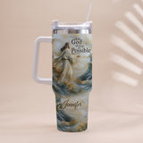 With God All Things Are Possible - Personalized Christian Tumbler With Handle