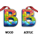 Any Letter Puzzle - Personalized Autism Awareness Ornament
