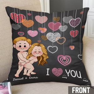 I Love Seing You Naked - Personalized Couple Throw Pillow