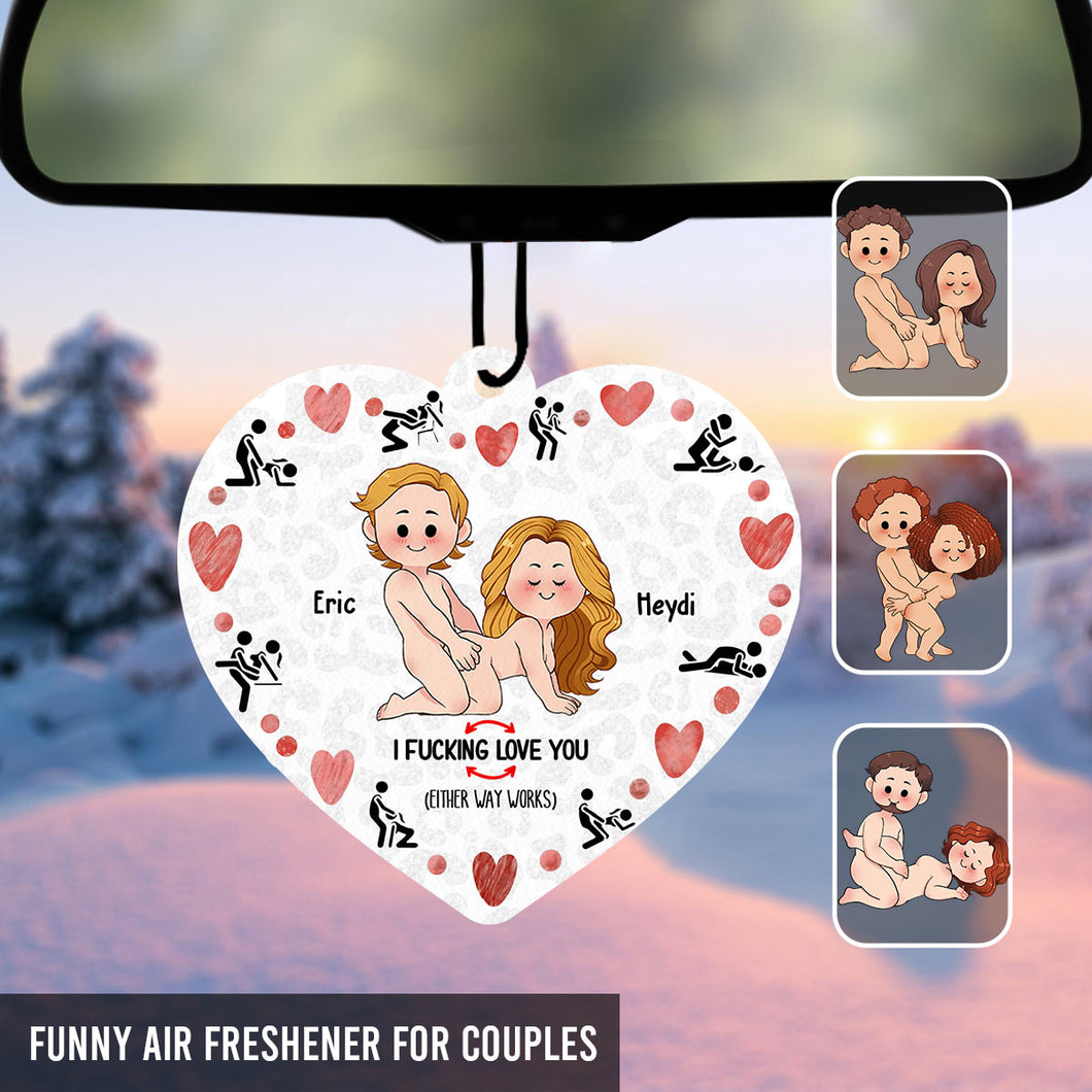 I Love You - gift for husband, wife, boyfriend, girlfriend - Personalized Heart Shape Air Freshener