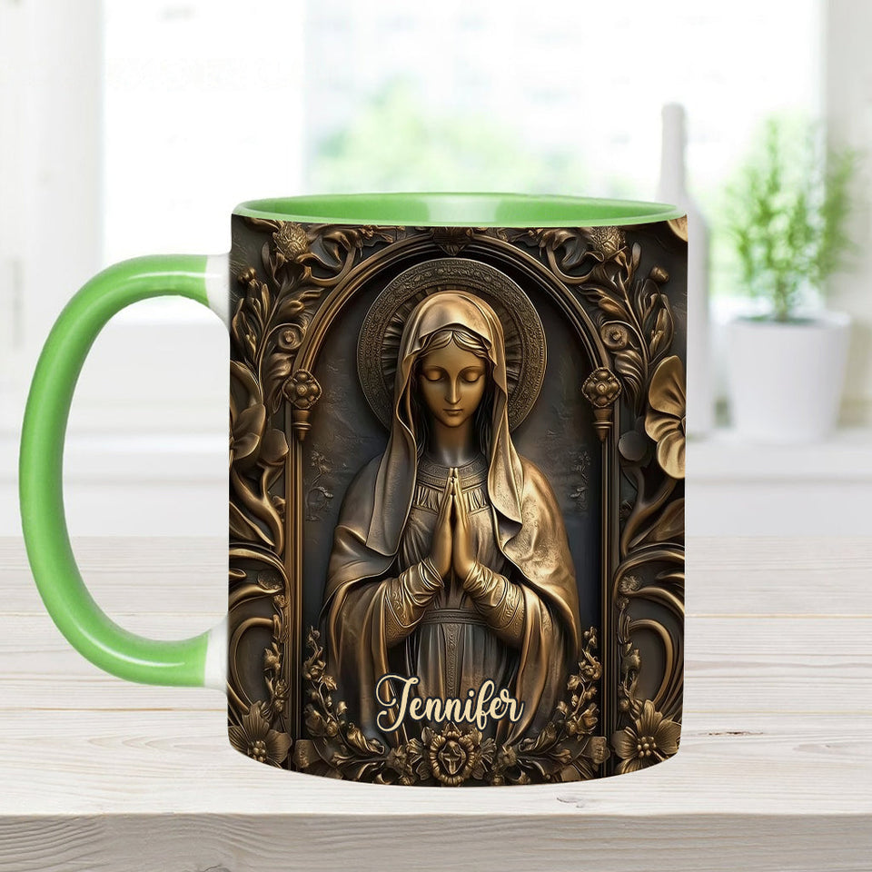 Vintage Virgin Mary - Personalized Christian Accent Mug
