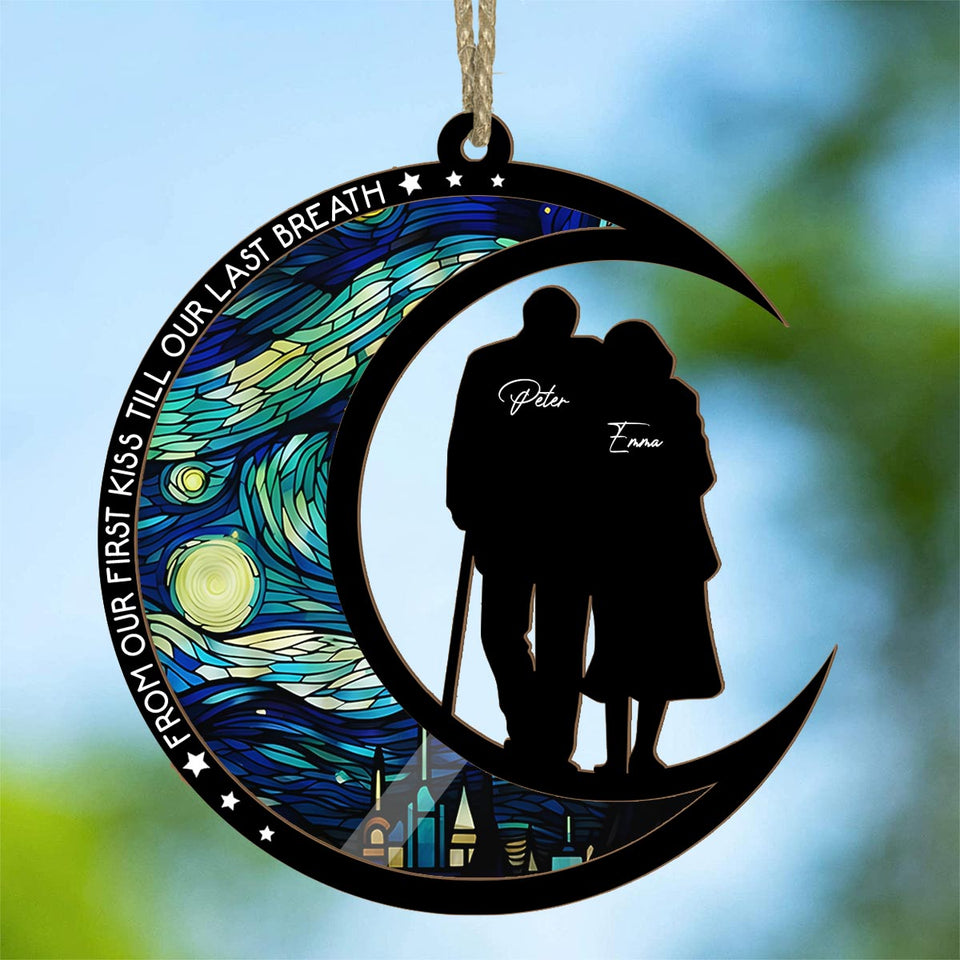 From Our First Kiss Till Our Last Breath - Personalized Couple Suncatcher