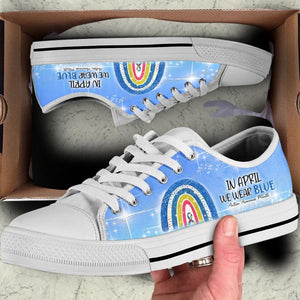 In April We Wear Blue - Autism Awareness Low Top Shoes 0921