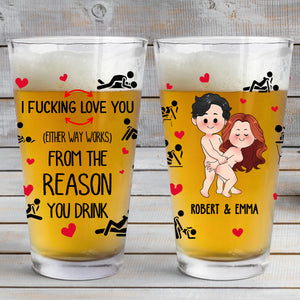 I Love You - Personalized Couple Beer Glass