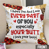 I Adore You And Love Every Part Of You - Personalized Couple Throw Pillow