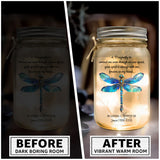 A Dragonfly To Remind Me Of You - Personalized Memorial Mason Jar Light