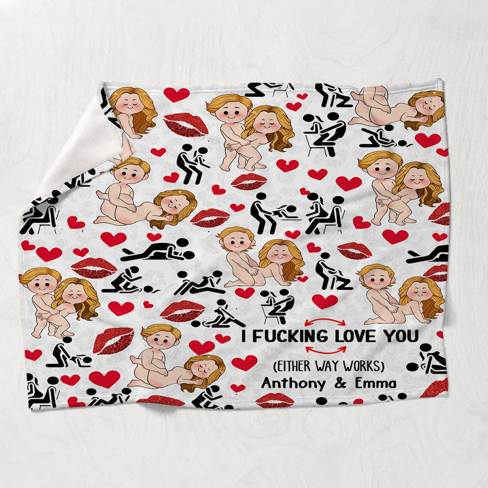 I Love You - Personalized Couple Blanket