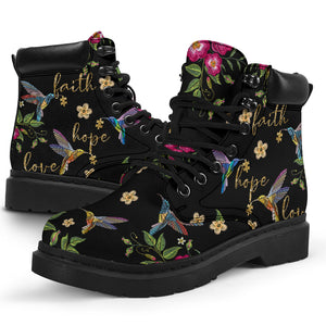 Faith Hope Love Autism Awareness All Season Boots 0622