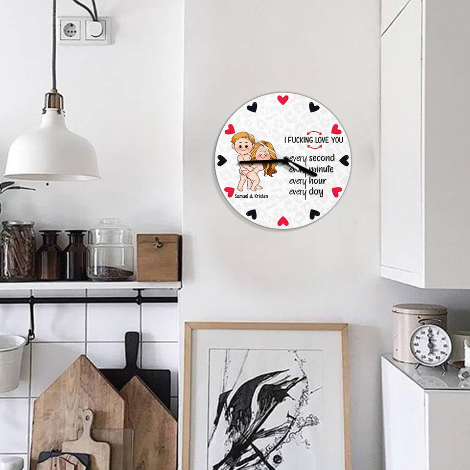 I Love You - gift for husband, wife, boyfriend, girlfriend - Personalized Wall Clock