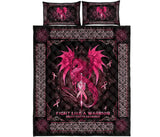 Fight Like A Warrior Breast Cancer Awareness  Quilt Set 0622