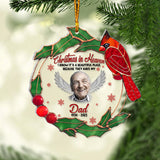 Christmas In Heaven - Memorial gift for loss of - Personalized Transparent Ornament