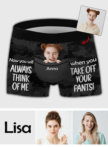 You Will Think Of Me - Personalized Couple Men’s Boxer Briefs