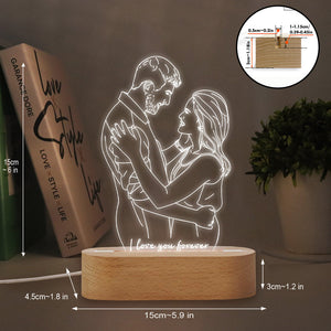 I Love You Forever - Personalized Couple Shaped Plaque Light Base