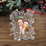 You Turn Me On - Personalized Couple Transparent Ornament