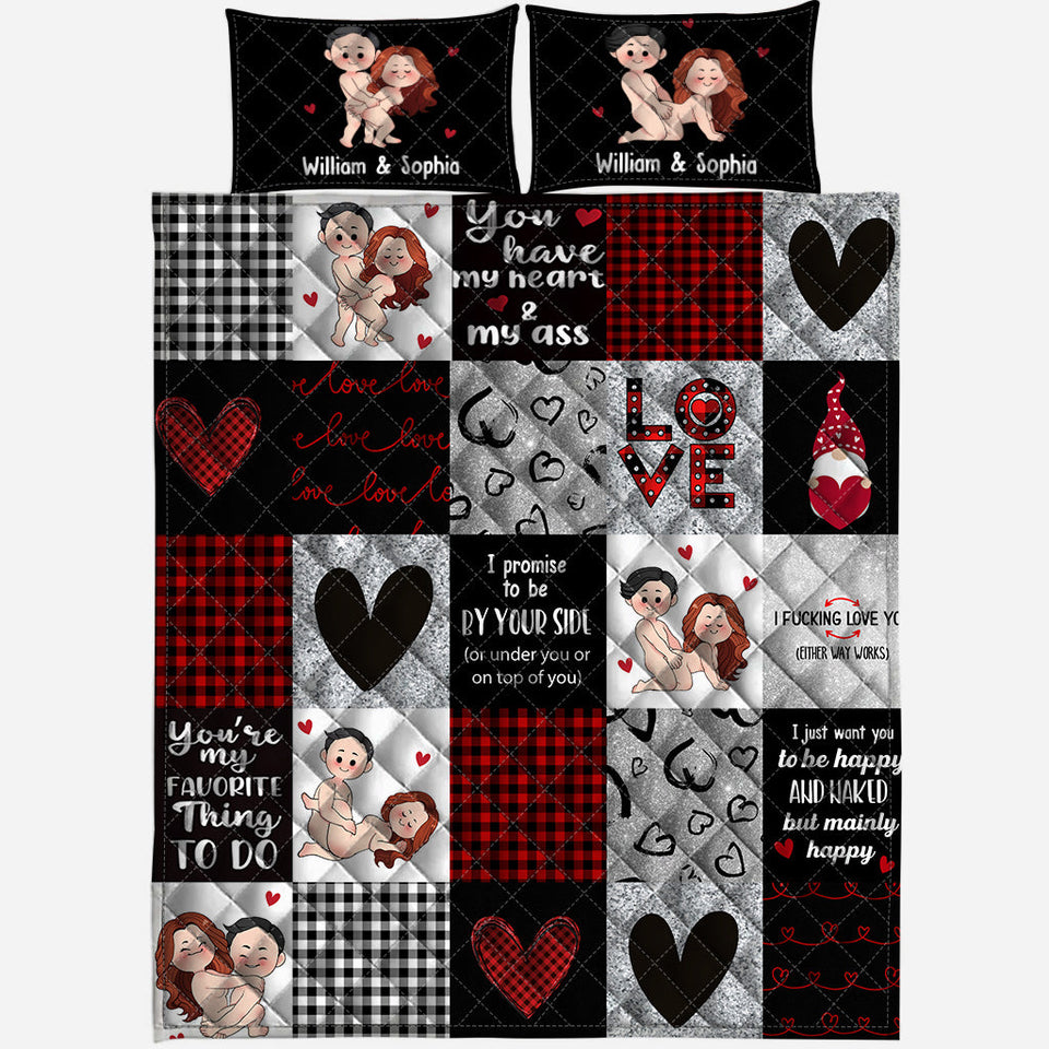 I Love You - gift for husband, wife, boyfriend, girlfriend - Personalized Quilt Set