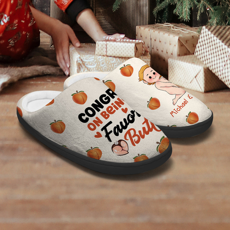 Congrats On Being My Favorite - gift for wife, husband, boyfriend, girlfriend - Personalized Slippers