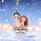 I Love You - Personalized Couple Keychain