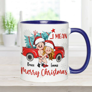 Bend Me Over I Mean Merry Christmas - Personalized Couple Accent Mug