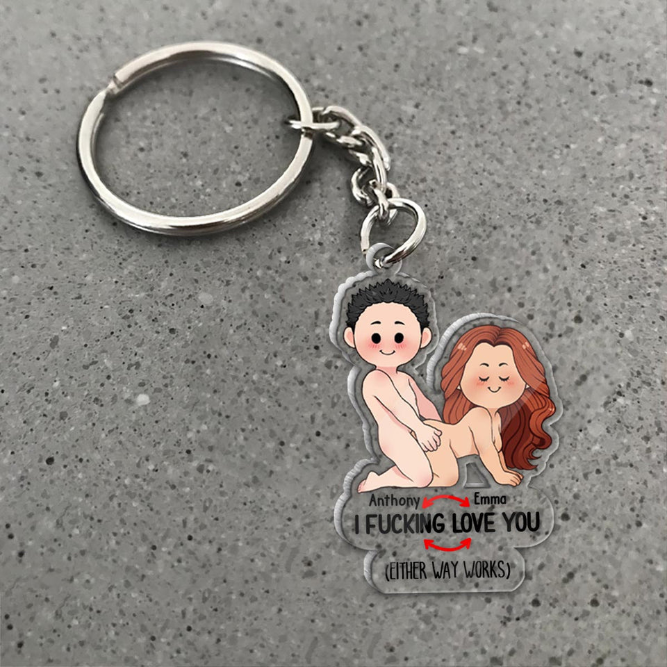 I Love You - Personalized Couple Keychain