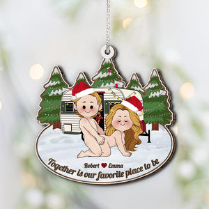 Together Is Our Favorite Place To Be - gift for husband, wife, girlfriend, boyfriend - Personalized Ornament